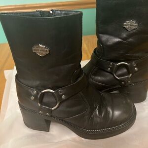 Harley-Davidson Women's Black Leather Combat Boots